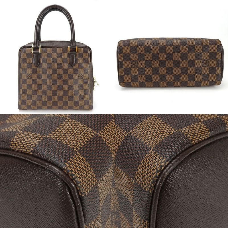 Louis Vuitton Handbag Brera N51150 Damier Ebène Goldhardware Leather Everyday