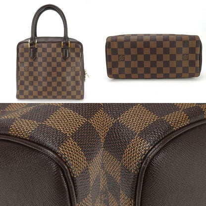 Louis Vuitton Handbag Brera N51150 Damier Ebène Goldhardware Leather Everyday
