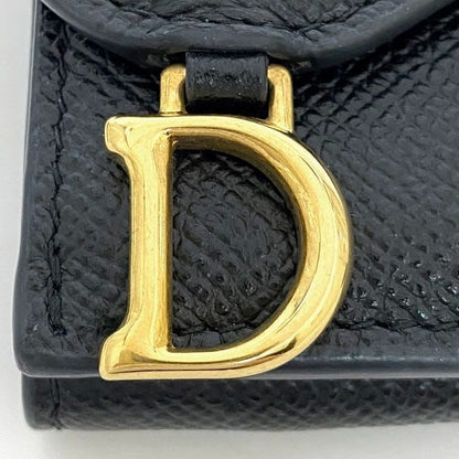 Christian Dior Trifold Wallet Black Saddle