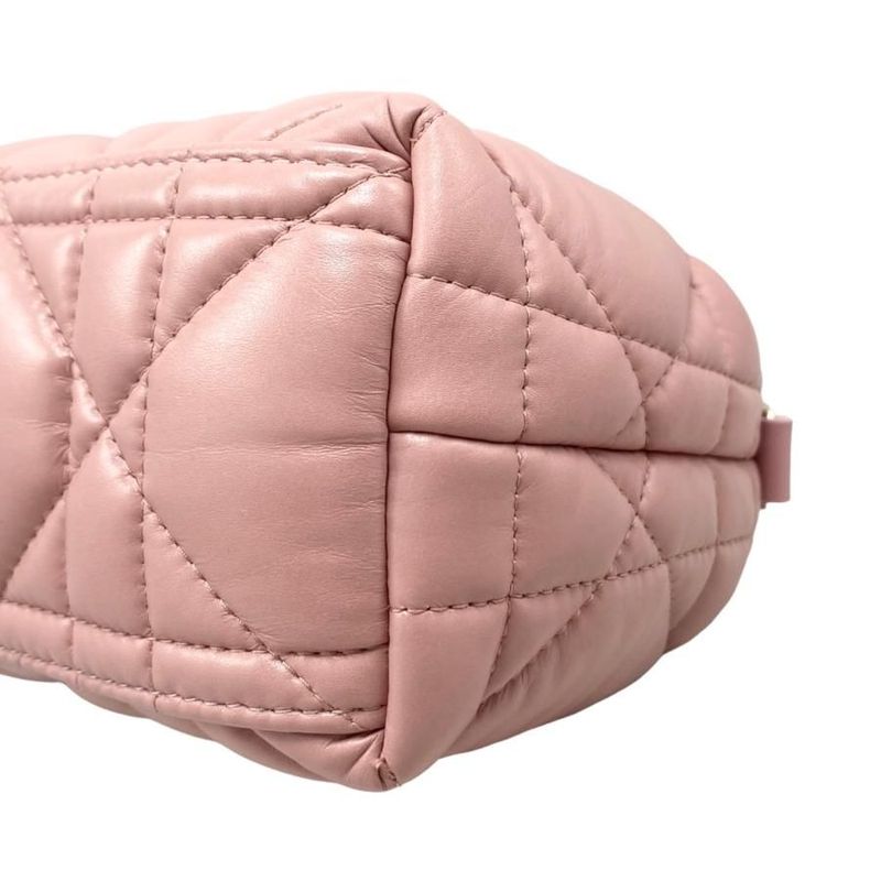 Christian Dior Handbag Nomad Pouch Small S5553omig Pink Gold Hardware Christian