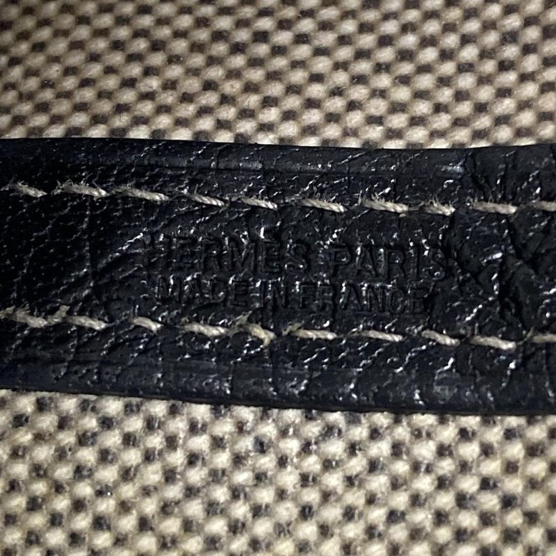 Hermes Garden Party TPM Ivory And Black Silver Hardware Tote Bag