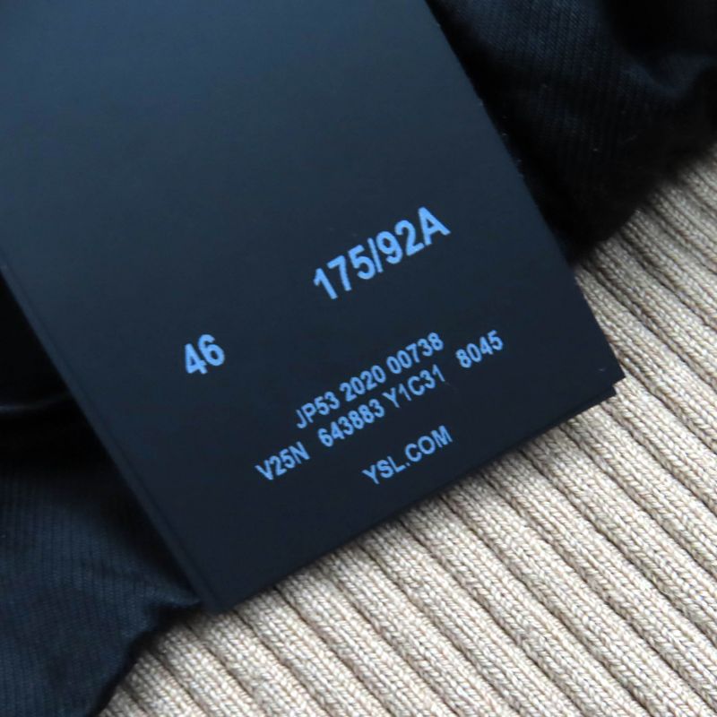 Saint Laurent Paris 643883 Teddy Cotton Bomber Jacket Stajan Gold Black 46 Made