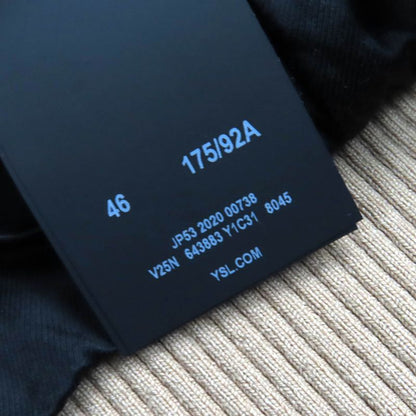 Saint Laurent Paris 643883 Teddy Cotton Bomber Jacket Stajan Gold Black 46 Made