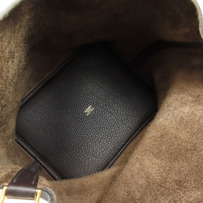 Hermes Picotin Lock MM Gold Hardware Handbag Taurillon Cles Mance Women