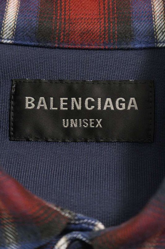 Balenciaga 768767 Trm22 Oversized Checked Long Sleeve Shirt Men's 4