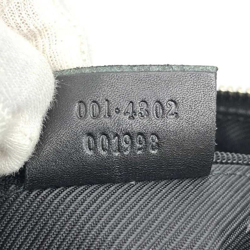 Gucci 001-4302 Handbag Shoulder Bag GG Canvas Black Ladies Men Fashion Vintage