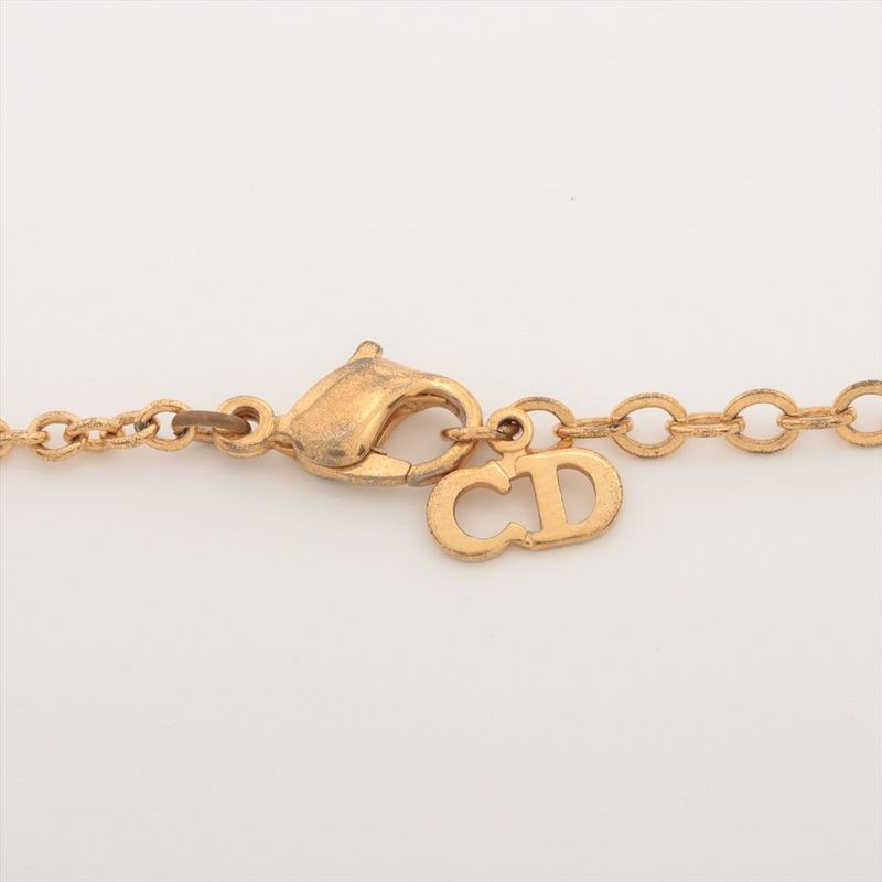 Christian DIOR Necklace GP With Rhinestones Gold