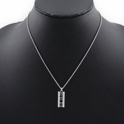 Tiffany & Co Atlas Open Bar 18kwhite Gold X Diamonds Ladies 6.6g Necklace