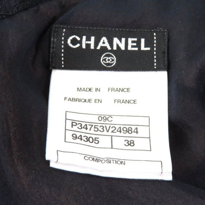 CHANEL 09C P34753 Little Black Dress Coco Mark Zip With Rhinestones Full Lace