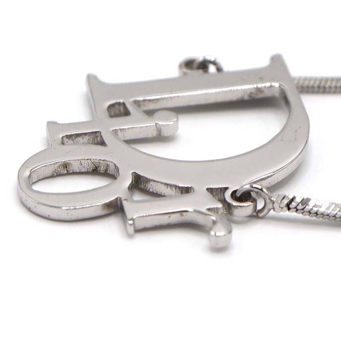 Christian DIOR Necklace Dior Logo Silver Color Approx 7.8 G Accessories H8575
