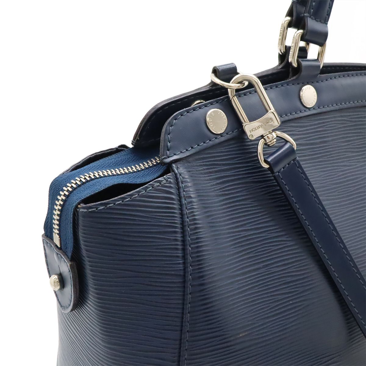 Louis Vuitton Epi Blair MM Handbag Tote Bag 2WAY Shoulder Bag Andigo Blue Navy