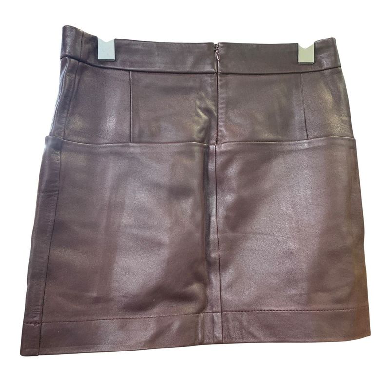 3247 Celine Dark Brown Leather Tight Skirt Size 34 Preowned Phoebe Period Lamb