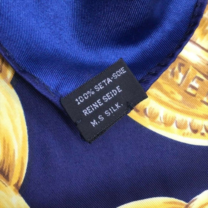 Chanel Chain Logo Scarf Large Silk 100% Navy
