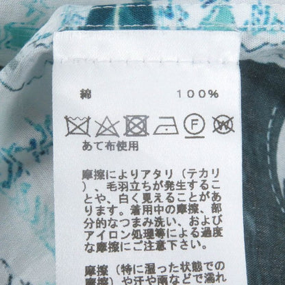 Hermes 100% Cotton Tatersale Remix Bis Total Pattern Sleeve Serie Button Long