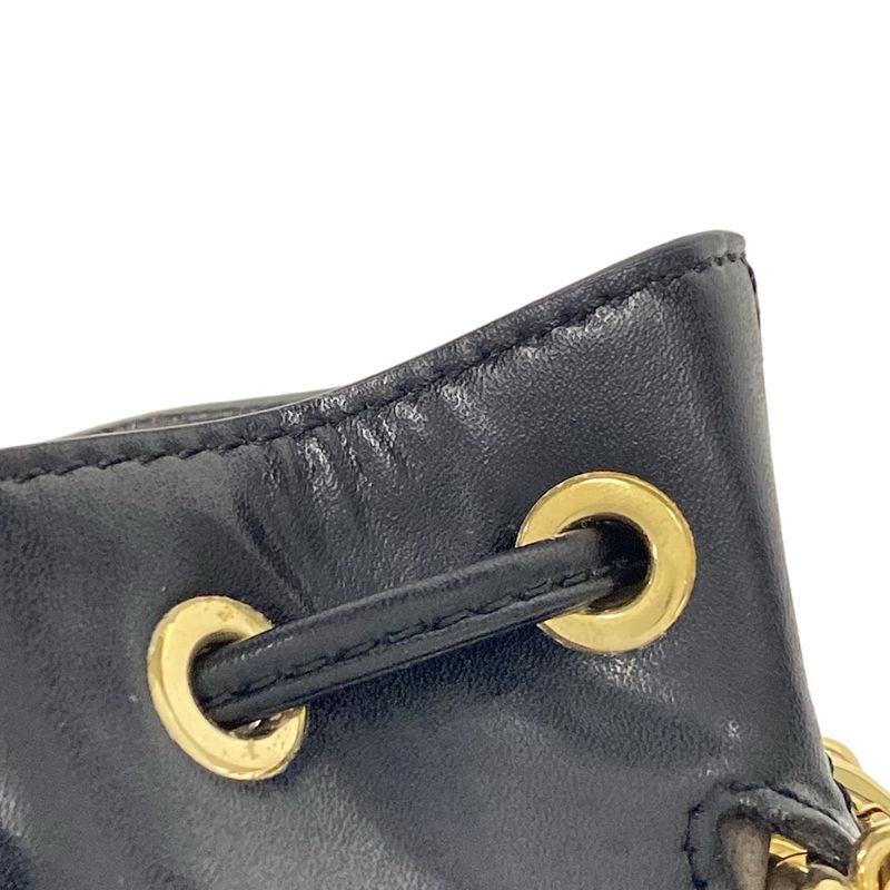 Fendi Handbag Mini Montresor 8bs010 Black Drawstring Shape / Mini Bag Leather