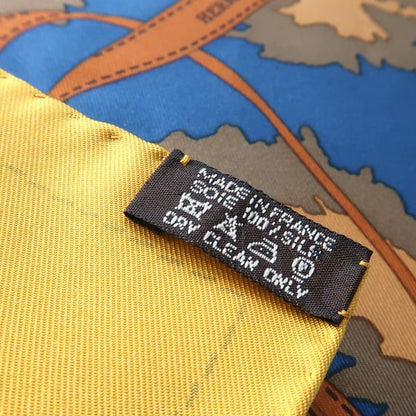 Hermes Carre 90 Monsieur ET Madame Monsieur & Madame Yellow X Blue Silk Scarf Box