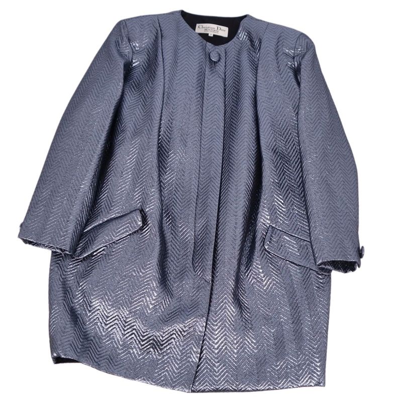 Vintage Christian DIOR Jacket Collarless Jacket None Fabric Outerwear Women's 9