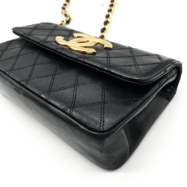 Chanel  Bicolor Big CC Logo Mini Chain Shoulder Bag Black