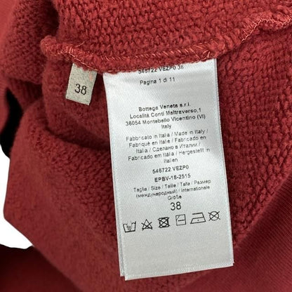 Bottega Veneta Pullover Hoodie Long Sleeves Cotton Red Ginza Store Only [38]