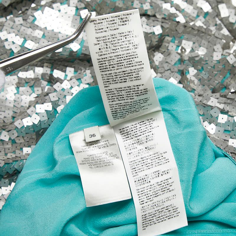 Fendi Sequined Skirt Size: 36 Light Blue Silver Silk Women's Fendi