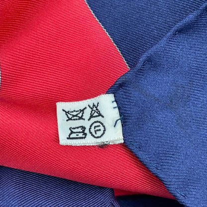 Hermes Carre 90 Scarf Eperon D'or Golden Spur 100% Silk Navy And Red
