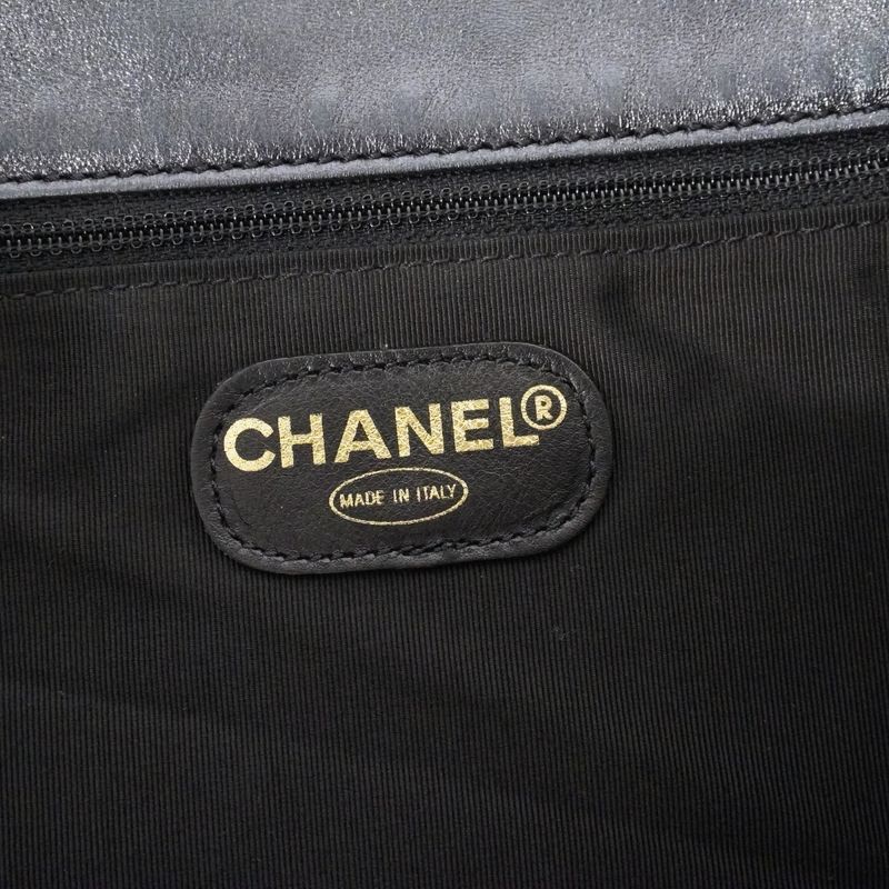 Chanel Shoulder Bag Lambskin Black Gold Hardware Women