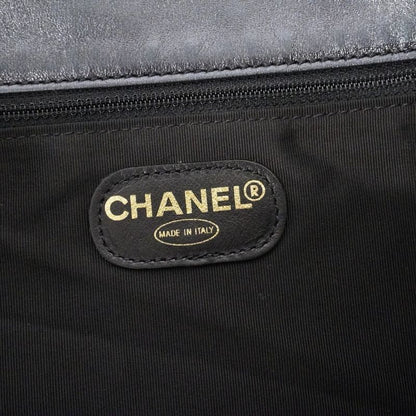 Chanel Shoulder Bag Lambskin Black Gold Hardware Women
