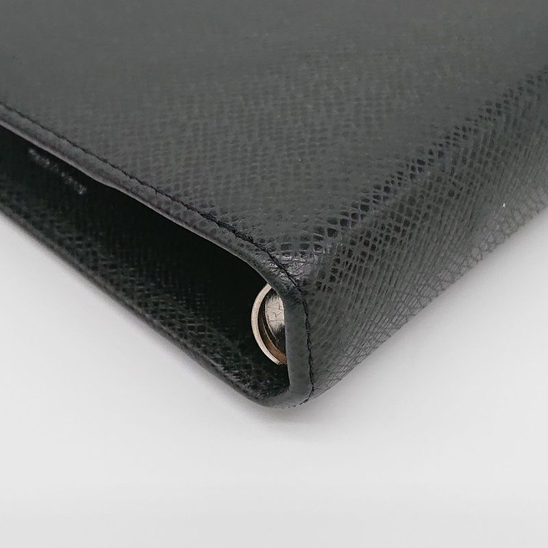 Louis Vuitton Agenda MM Taiga Black Ruler With Refill
