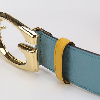 Gucci G Buckle Bicolor Belt 709954 Belt Leather Unisex