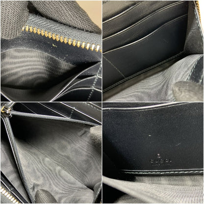 Gucci Logo Zip Around Wallet Round Zipper Long Wallet 547591 Black