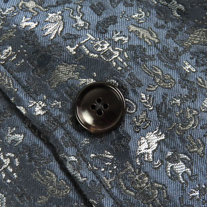 Hermes G19936 All-over Jacquard Weave Reversible Single Tailored Jacket In Navy