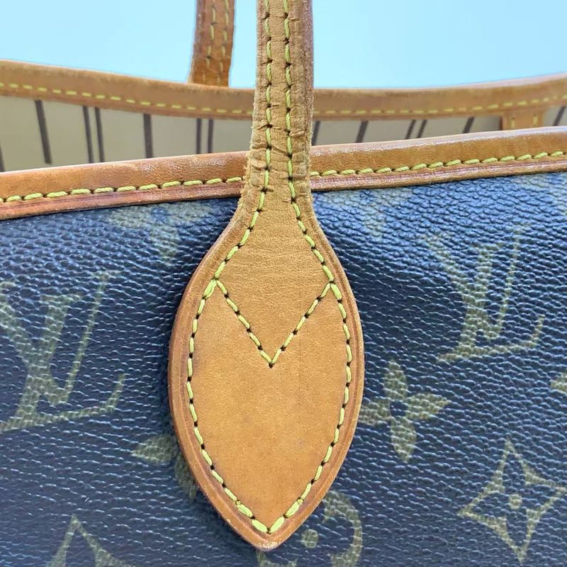 Louis Vuitton Neverfull MM Monogram Leather X PVC Brown Tote Bag Gold M40156