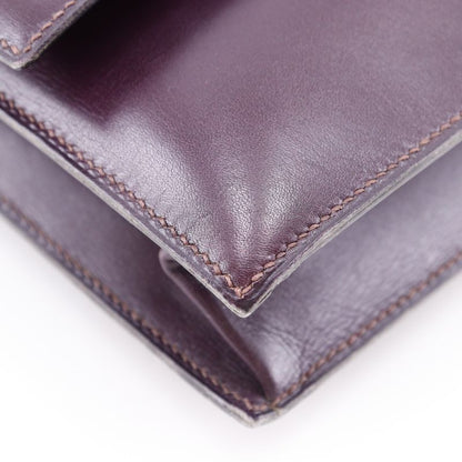 Hermes FACO Vintage Box Calf Bordeaux I Ladies Clutch Bag