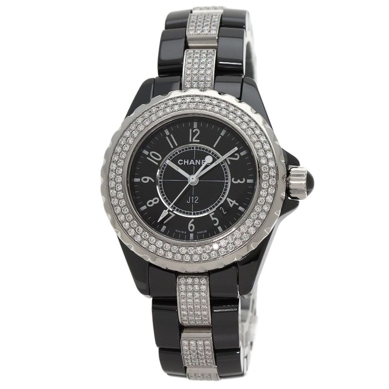 Chanel H1338 J12 33mm (130in) Bezel Bracelet Diamond Wristwatch Ceramic Ceramic