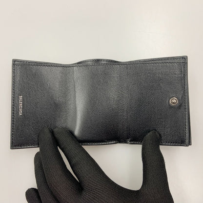 Balenciaga Signature Mini Wallet Trifold Wallet 594312 Black