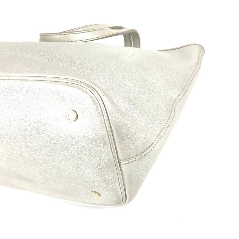 Bvlgari Bulgari Tote Bag Sbulgari Logo Sotirio Leather Silver