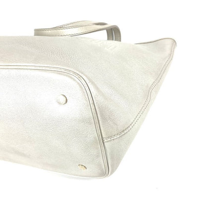 Bvlgari Bulgari Tote Bag Sbulgari Logo Sotirio Leather Silver