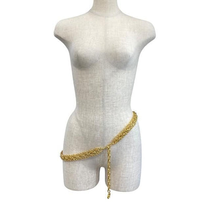 Christian DIOR Chain Belt Accessories CD Logo GP Gold