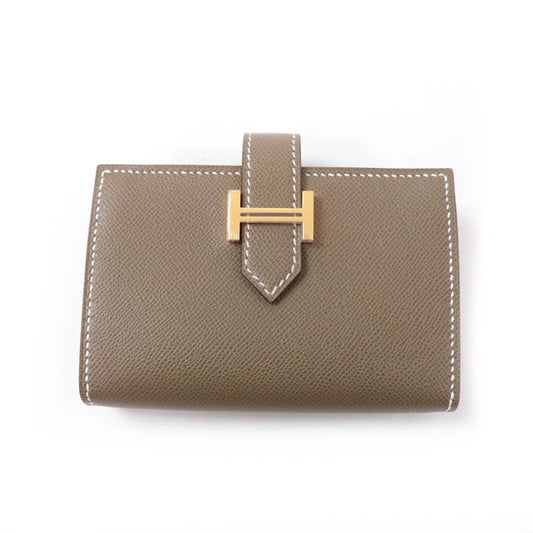 Hermes Bearn Mini Etoupe Gold Hardware H Logo Hardware Mini Wallet With Coin