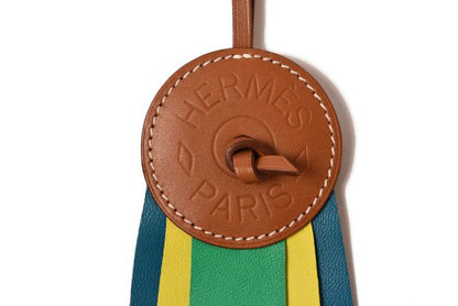 Hermes Bag Charm Hermes Clochette Paddock Flot Paddock Charm Green Lime Blue