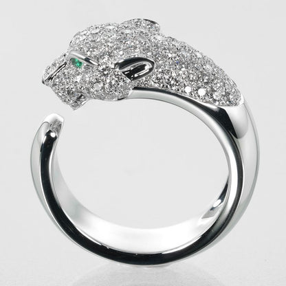 Cartier Panthère 18kwhite Gold × Diamonds × Emerald #18 Ladies 15.94g Ring