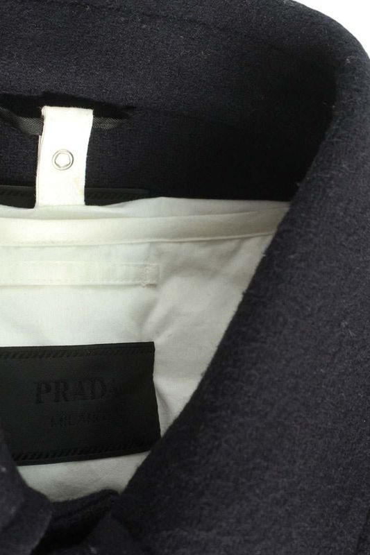 Prada Sgc425 Leather Cutout Cropped Coat Down Jacket Men's XL