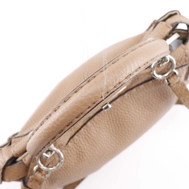 Fendi Peekaboo Regular Selleria 2WAY Shoulder 8bn226 Leather Brown Women's