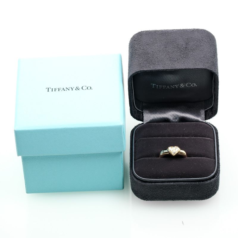Tiffany & Co Pave Heart 18K Yellow Gold And Diamonds #7 Ladies 4g Ring
