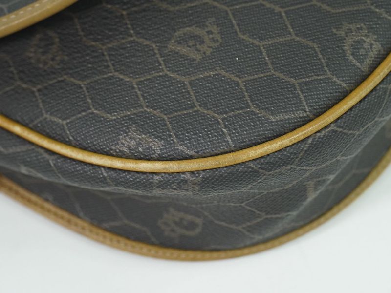 Object Christian DIOR Honeycomb Pattern Shoulder Bag Pochette PVC Black Bag