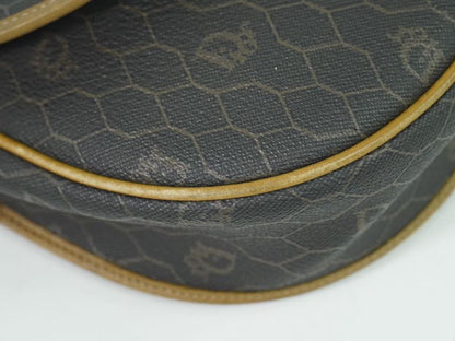 Object Christian DIOR Honeycomb Pattern Shoulder Bag Pochette PVC Black Bag