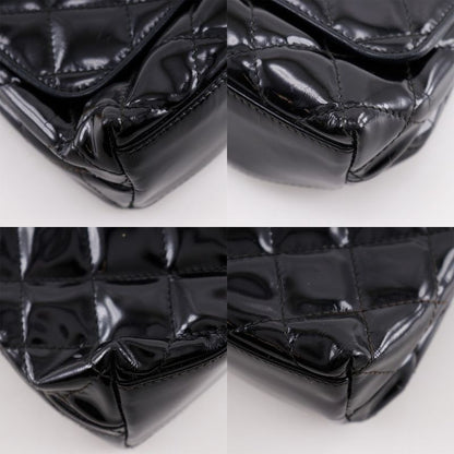 Chanel Chain Shoulder Matelasse Chain With Coco Mark Enamel Black Ladies