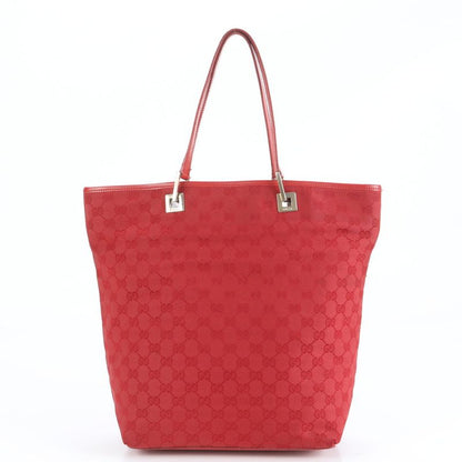 Gucci GG Canvas Leather Tote Bag Shoulder Hand 002-1098 Silver Hardware Women's