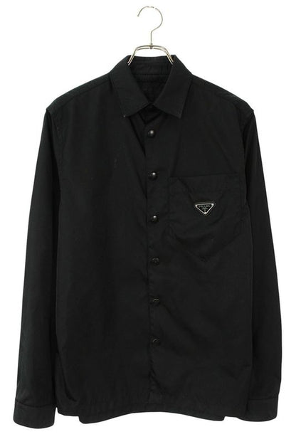 Prada Sc514 Re-nylon Triangle Logo Plate Long Sleeve Shirt Men's XS