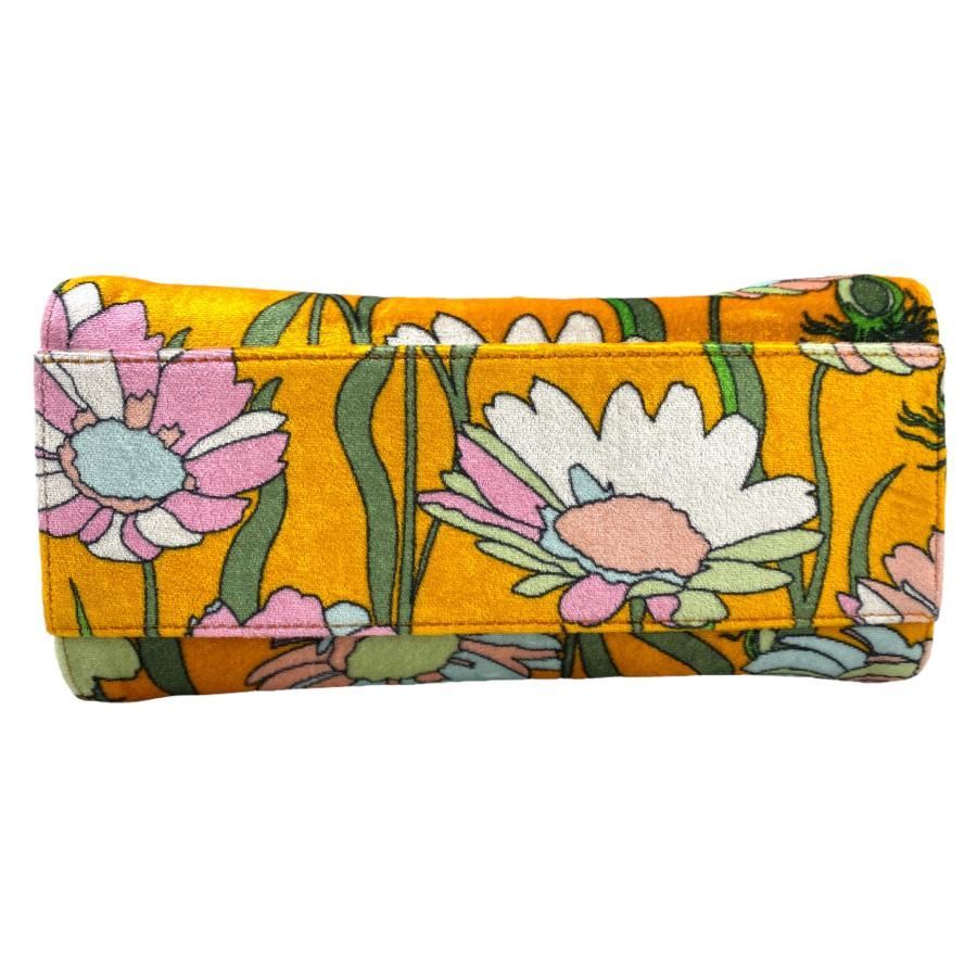 Fendi Peekaboo Iconic Velour Orange Yellow Shoulder Bag Handbag With